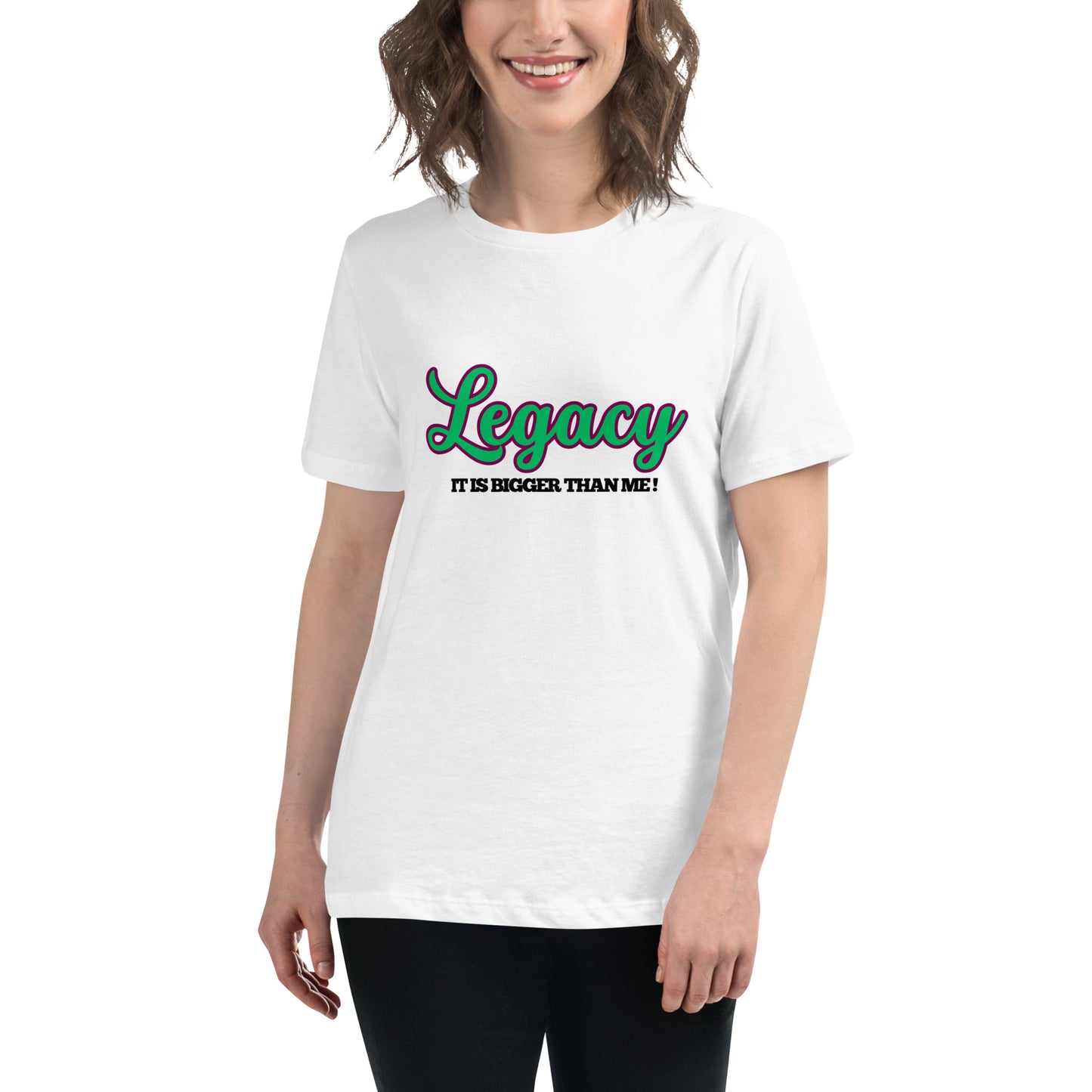 Women's Relaxed T-Shirt-LEGACY (GREEN)