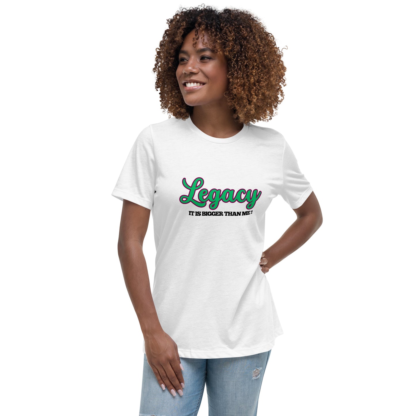 Women's Relaxed T-Shirt-LEGACY (GREEN)